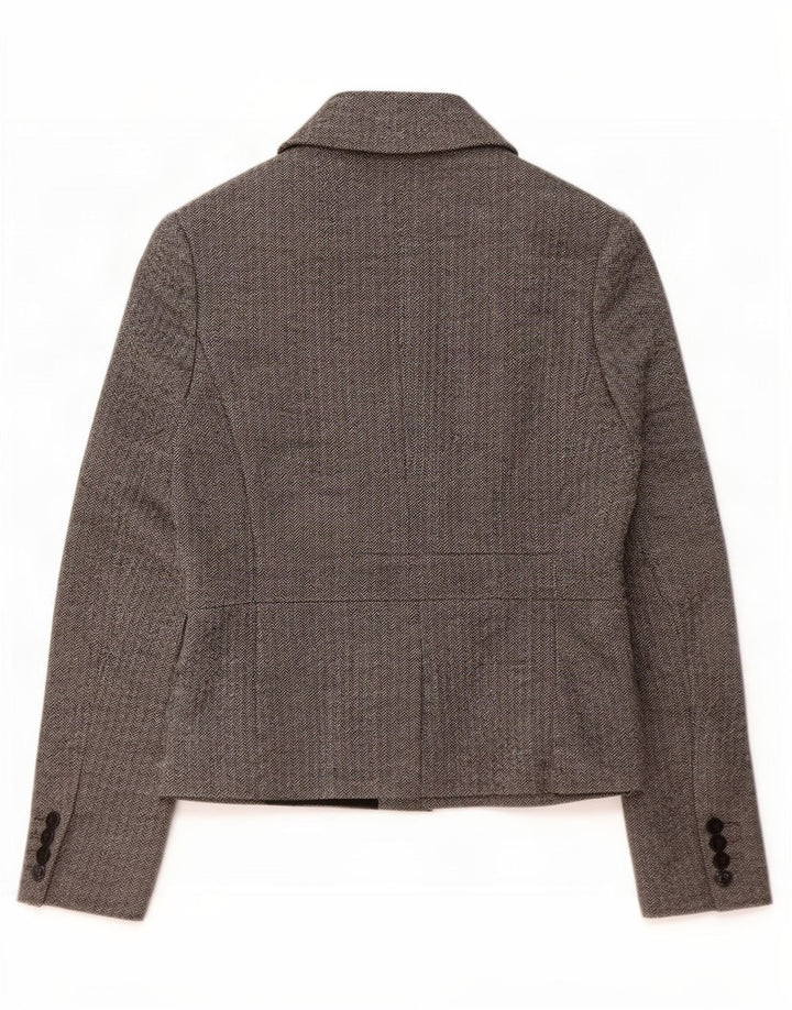 Hobbs Veste blazer à 3 boutons pour femme UK 14 Grand chevrons gris