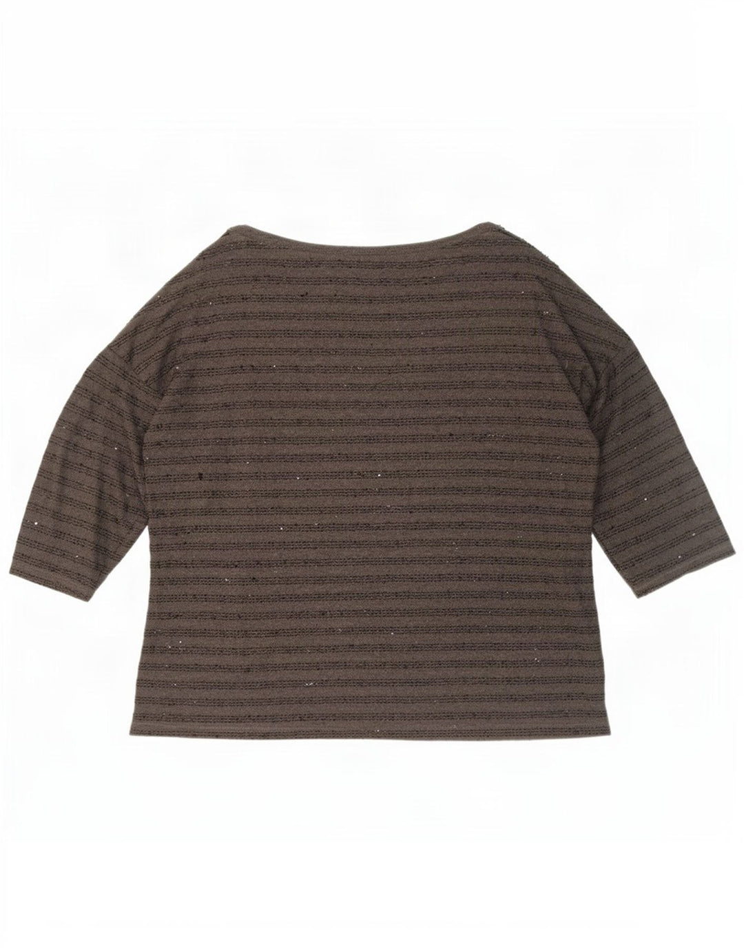 Zara Femme Top Manches 3/4 UK 20 2XL Gris Rayé Polyester