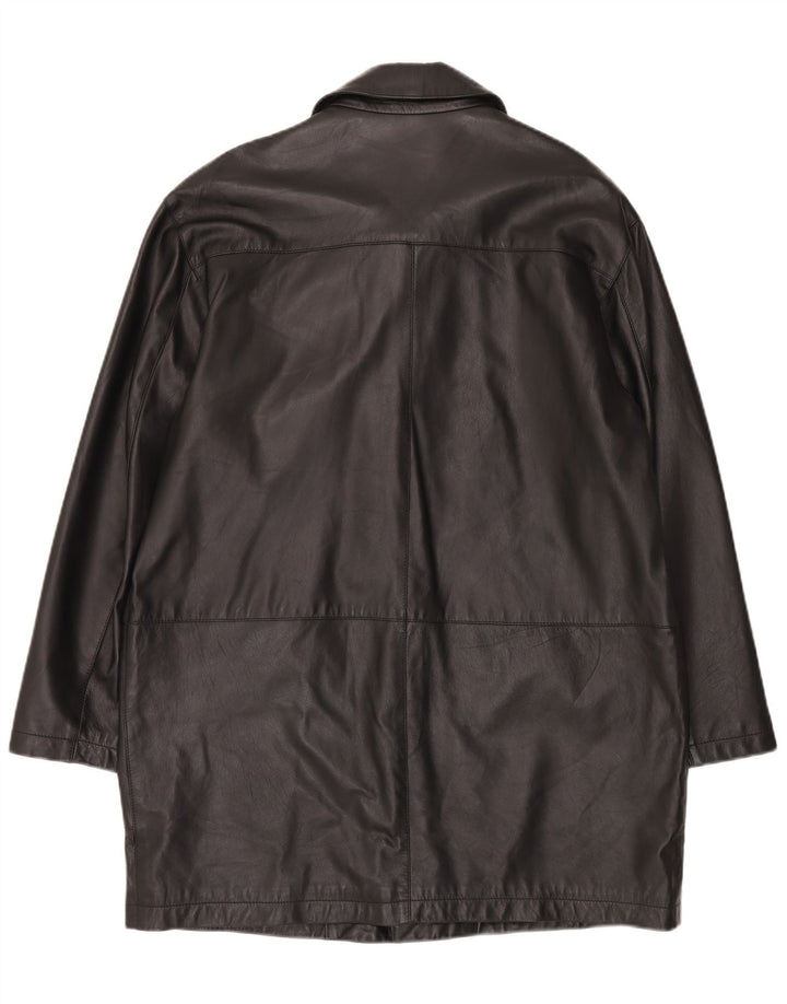 manteau en cuir homme vintage IT 50 Grand Noir