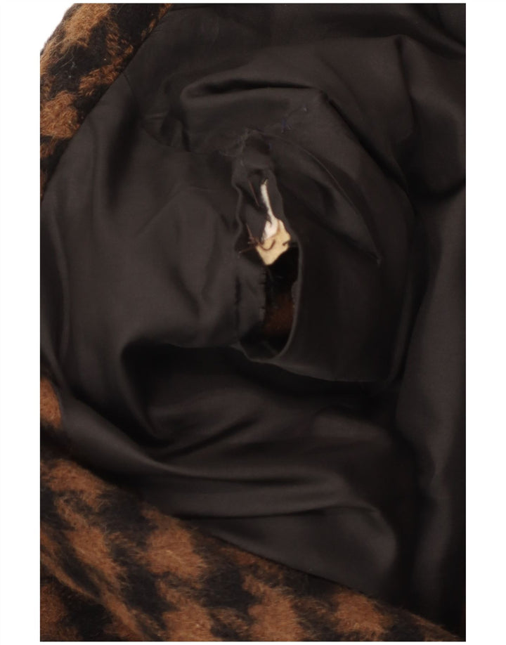 ELENA MIRO Pardessus Oversize Femme IT 43 Marron Moyen Pied-de-Poule Rétro