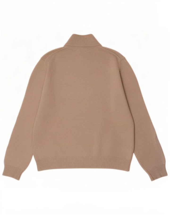 Henry Cottons Pull à col zippé pour homme en laine vierge beige