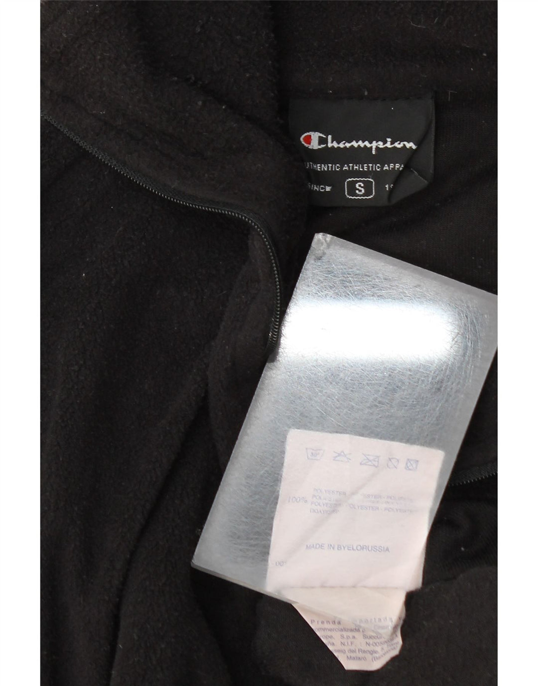 Champion Pull polaire à col zippé pour homme Petit Noir Polyester