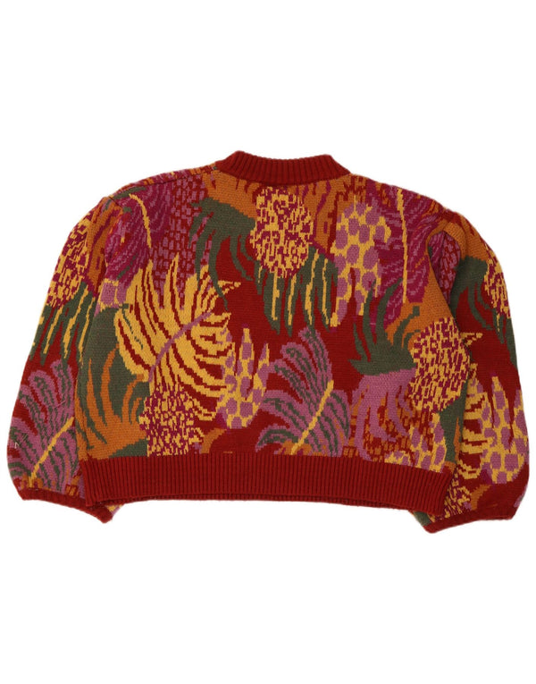 Farm Rio Pull surdimensionné à col rond pour femme UK 16 Large Bordeaux