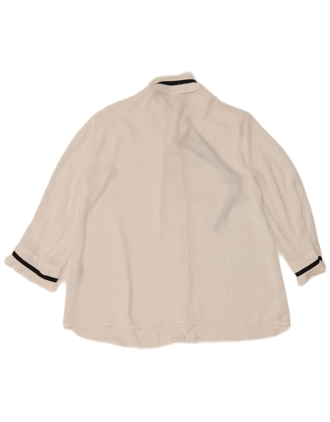 Zara Chemisier à manches 3/4 pour femme UK 14 Medium Blanc Polyester