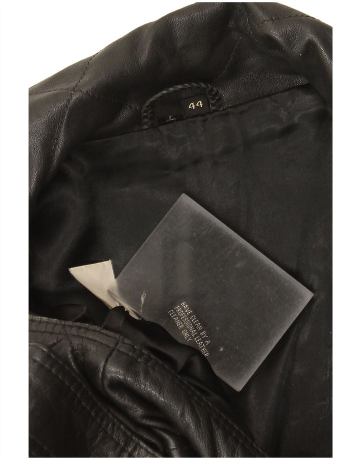 Veste motard en cuir femme vintage EU 44 XL Cuir Noir