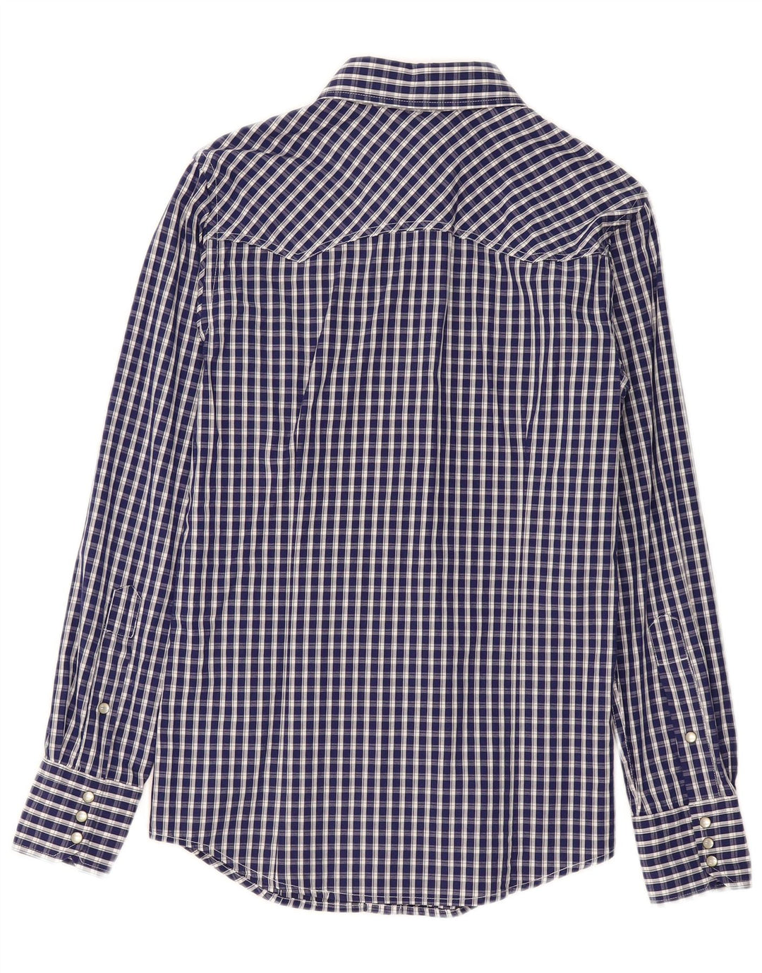 Benetton Chemise Homme Petit Carreau Bleu Marine