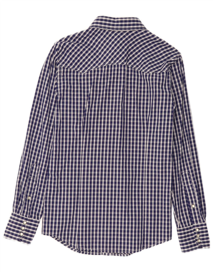 Benetton Chemise Homme Petit Carreau Bleu Marine