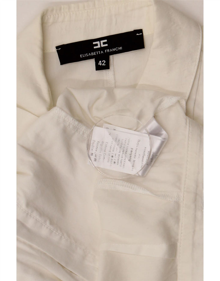 ELISABETTA FRANCHI Chemisier sans manches pour femme IT 42 Blanc moyen