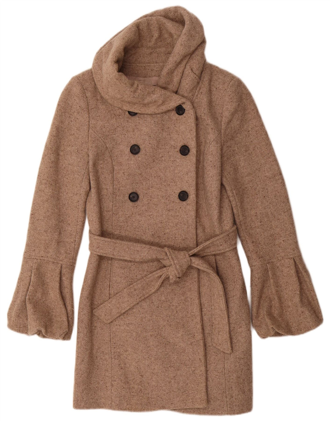 Zara Manteau croisé pour femme UK 12 Beige moyen moucheté
