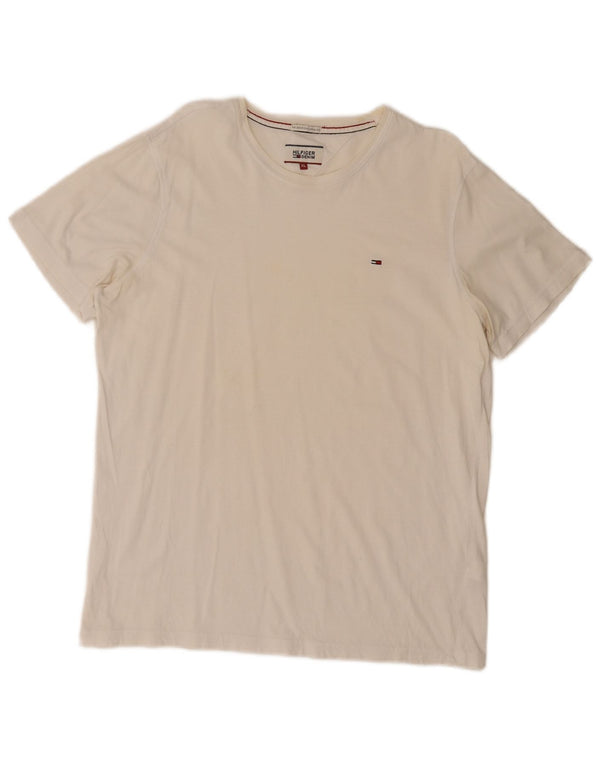 Tommy Hilfiger T-Shirt Homme Top XL Blanc Coton
