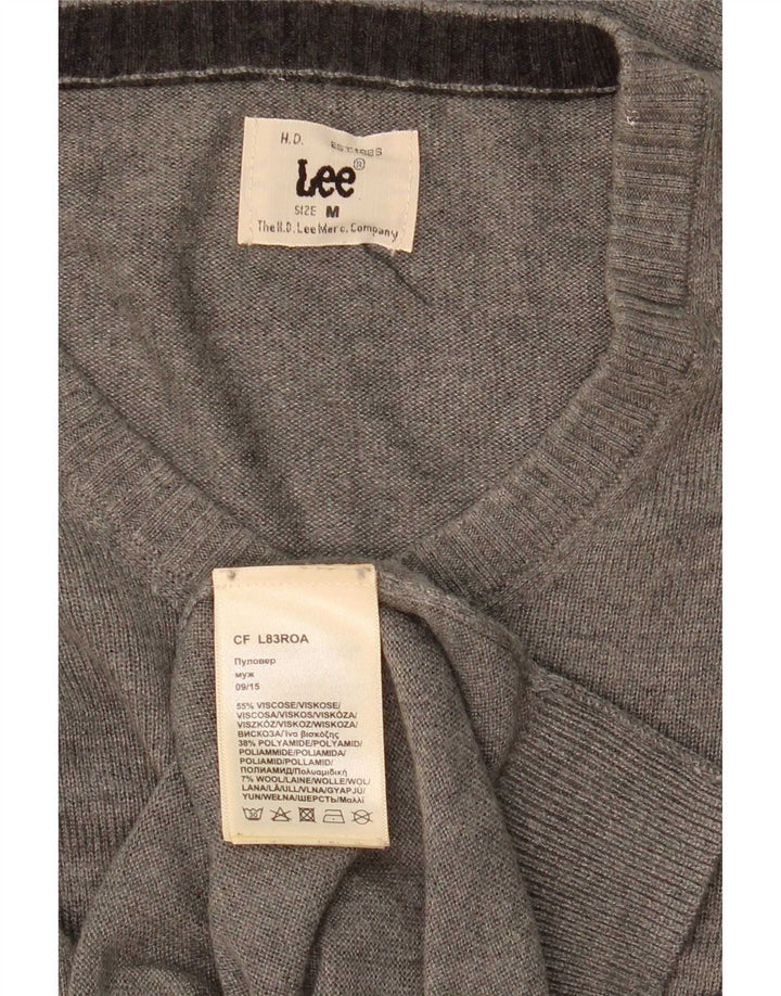 Lee Pull Col V Homme Gris Moyen Moucheté Viscose