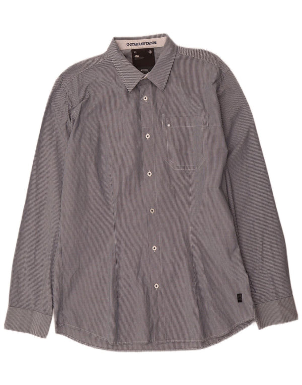 G-Star Chemise Homme XL Bleu Marine Pinstripe Cotton