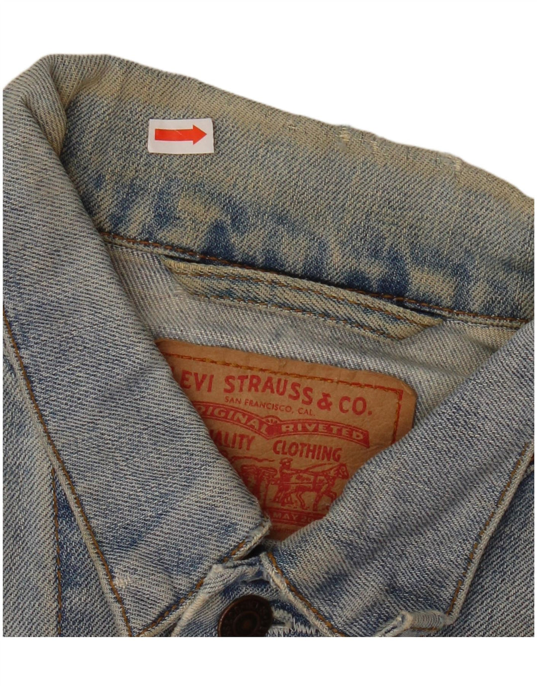 Levi's Veste en jean pour homme UK 40 Large Bleu Coton