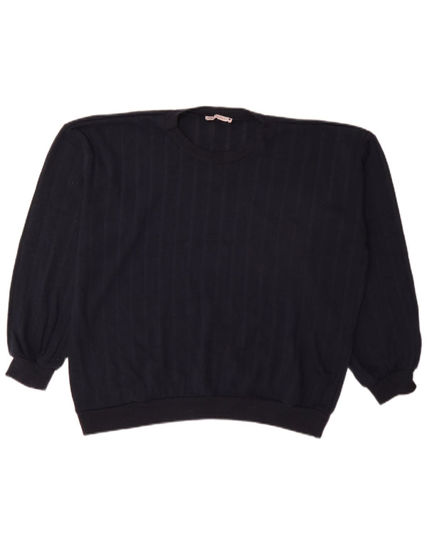 Zara Pull ras du cou pour femme UK 10 Petit bleu marine à fines rayures