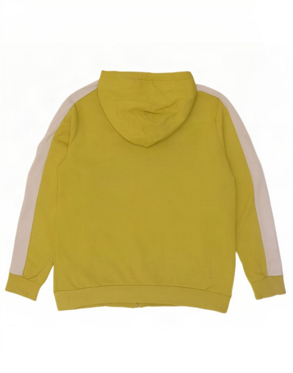 Reebok Pull à capuche zippé graphique pour homme en coton color block grand vert