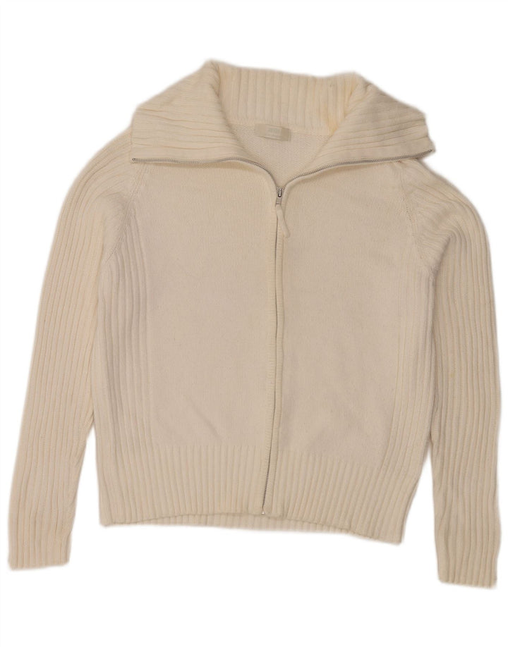 Marks & Spencer Pull cardigan extensible pour femme UK 16 Large Blanc