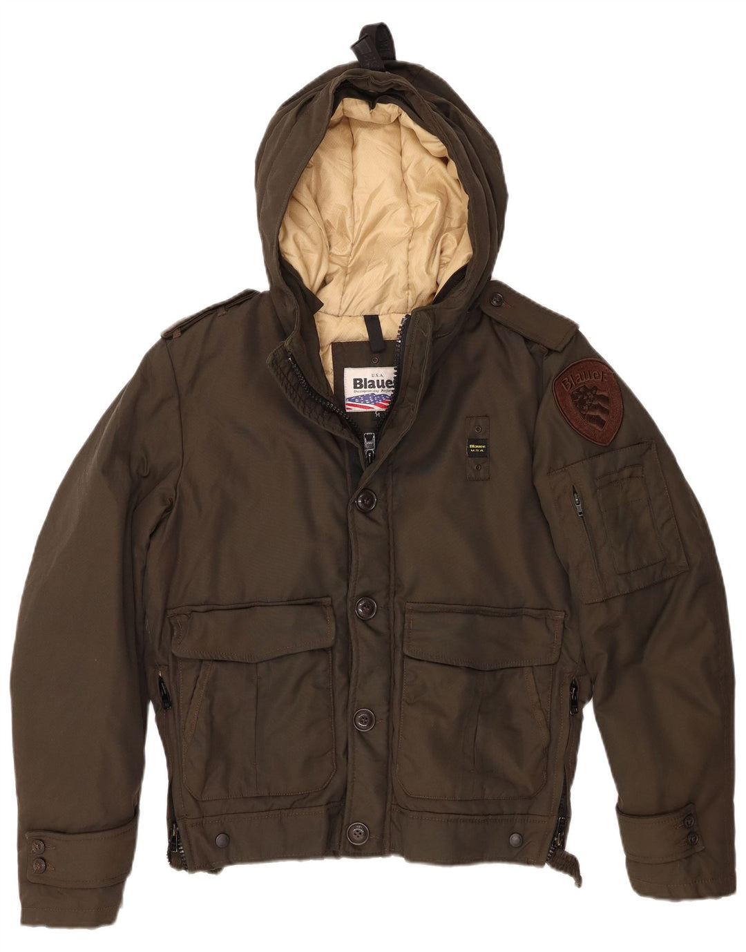 Blauer Veste matelassée à capuche militaire pour femme UK 14 Medium Kaki Nylon