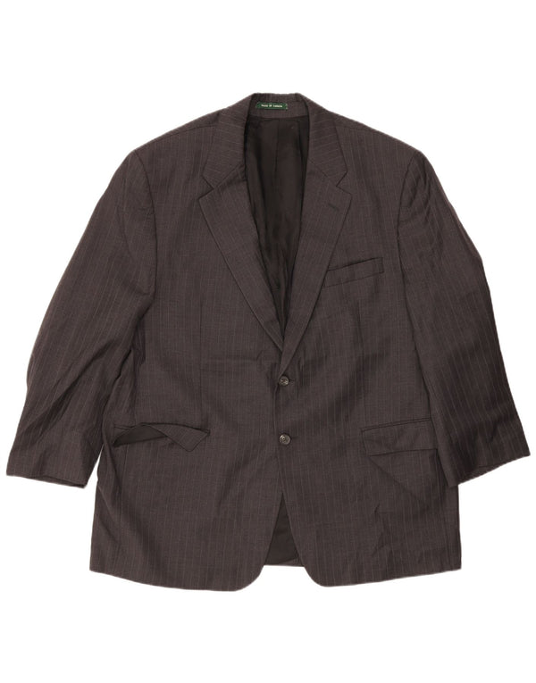 Ralph Lauren Veste blazer à 2 boutons pour homme UK 46 2XL Laine à fines rayures gris