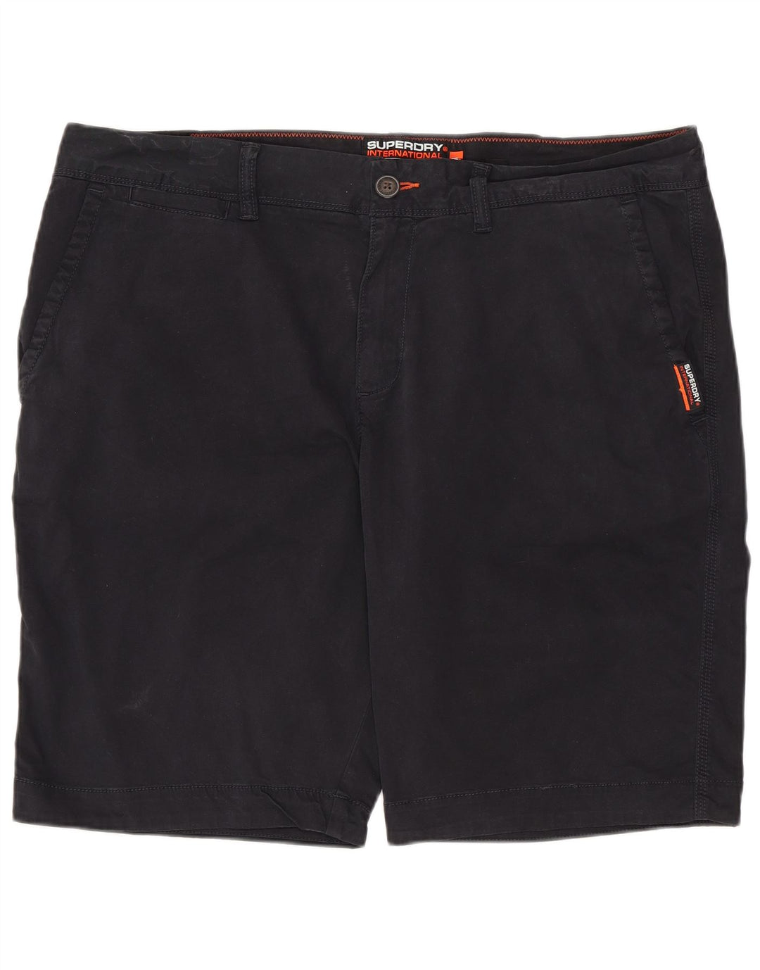 SUPERDRY Short Chino Coupe Slim Homme W36 Large Noir Coton