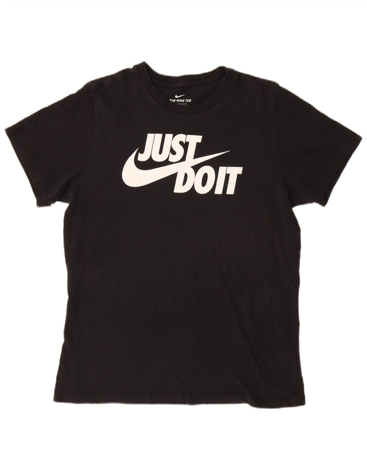 Nike T-shirt graphique pour homme en coton noir Taille L