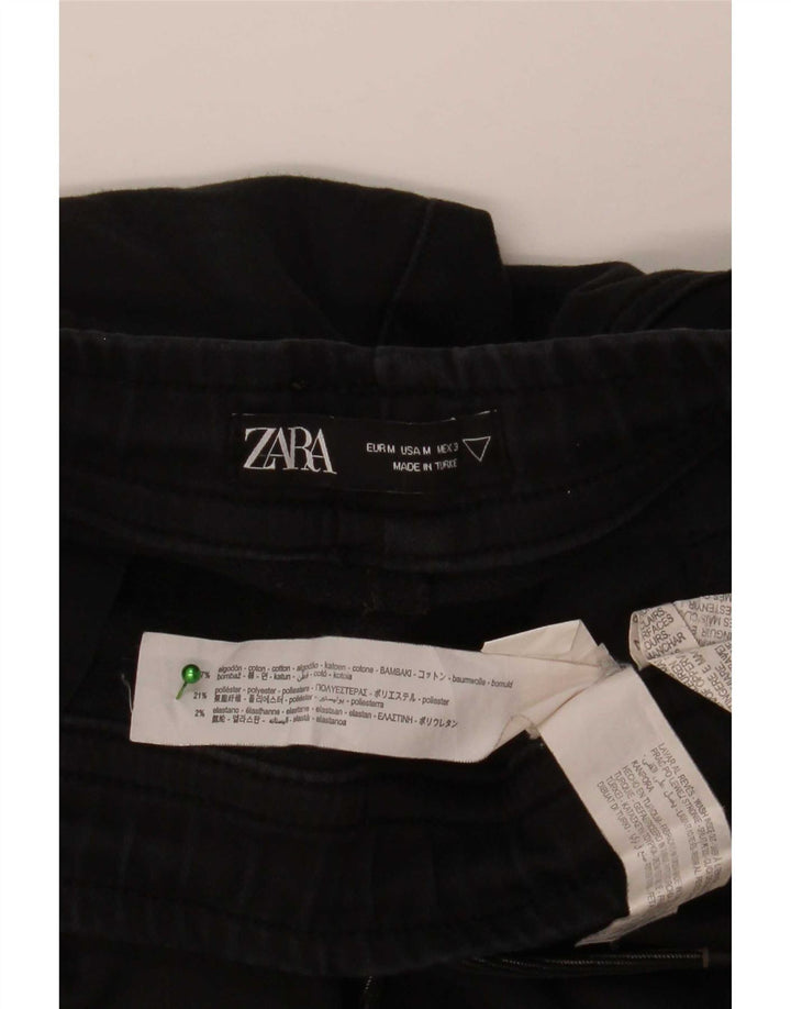 Pantalon De Survêtement Zara Homme Joggers Coton Noir Moyen
