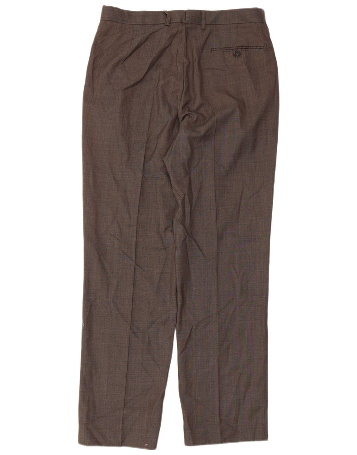 MARKS & SPENCER Pantalon de Costume Droit Homme W34 L33 Gris Polyester