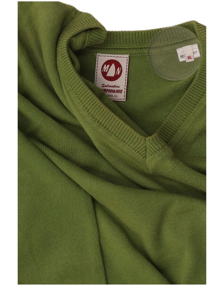 Murphy & Nye Pull à col en V pour homme Coupe régulière Sailmakers XL Vert