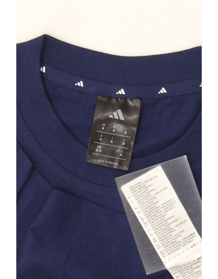 Adidas T-Shirt Graphique Homme Bleu Marine Moyen Coton