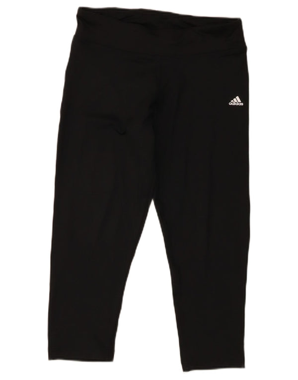Adidas Climalite Capri Leggings UK 10 Petit Noir Polyester