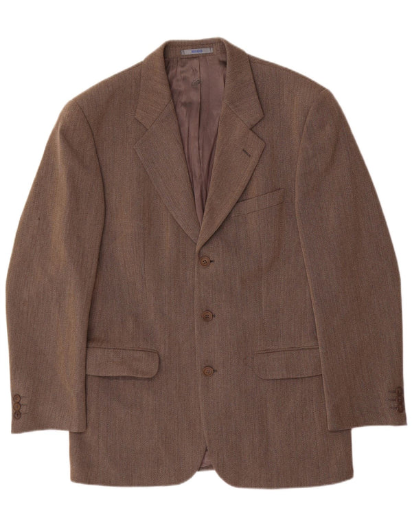 Kenzo Veste Blazer 3 Boutons Homme IT 50 Large Marron Laine