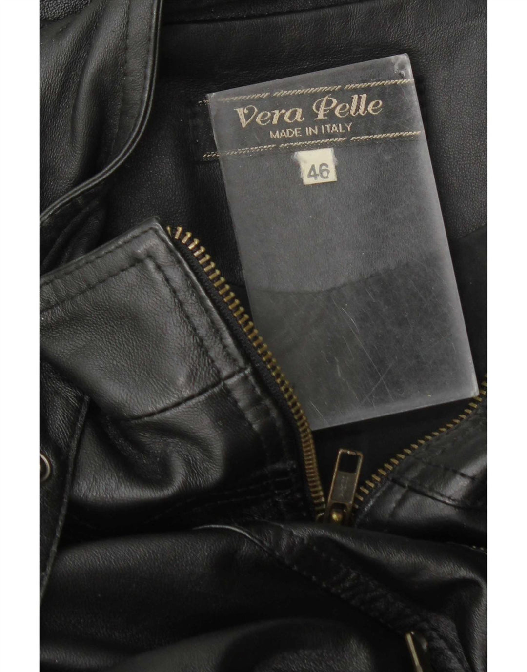 veste en cuir femme vintage IT 46 Grand cuir noir