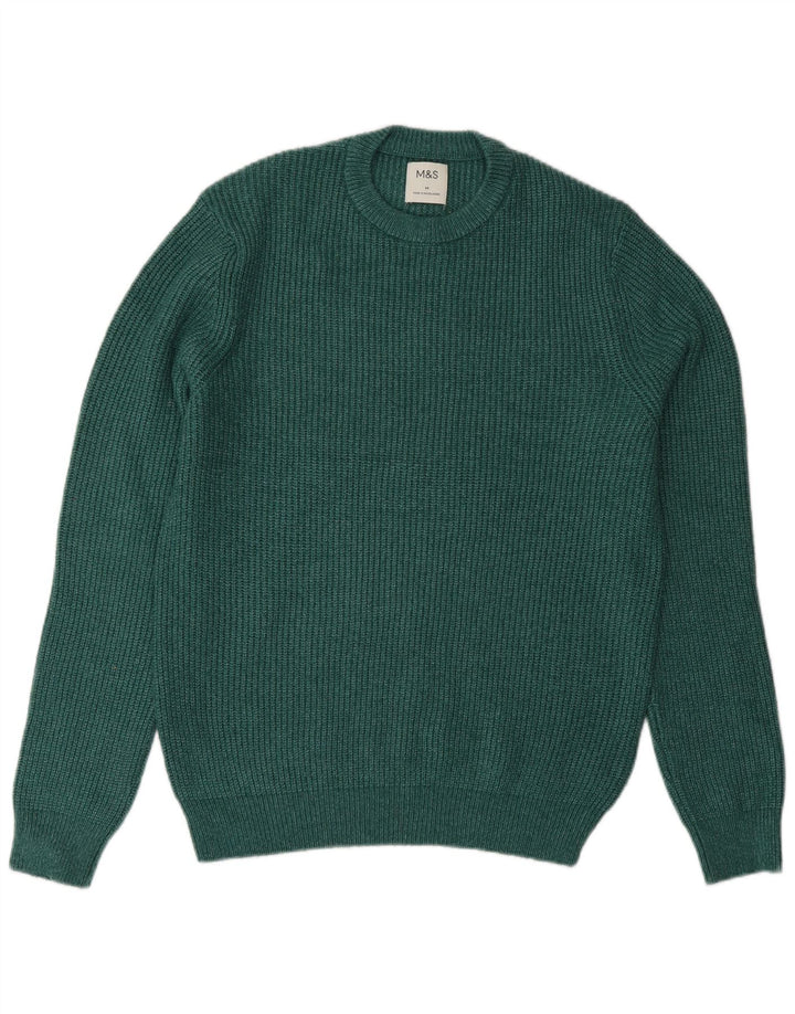 Marks & Spencer Pull à col rond pour homme en polyester vert moyen