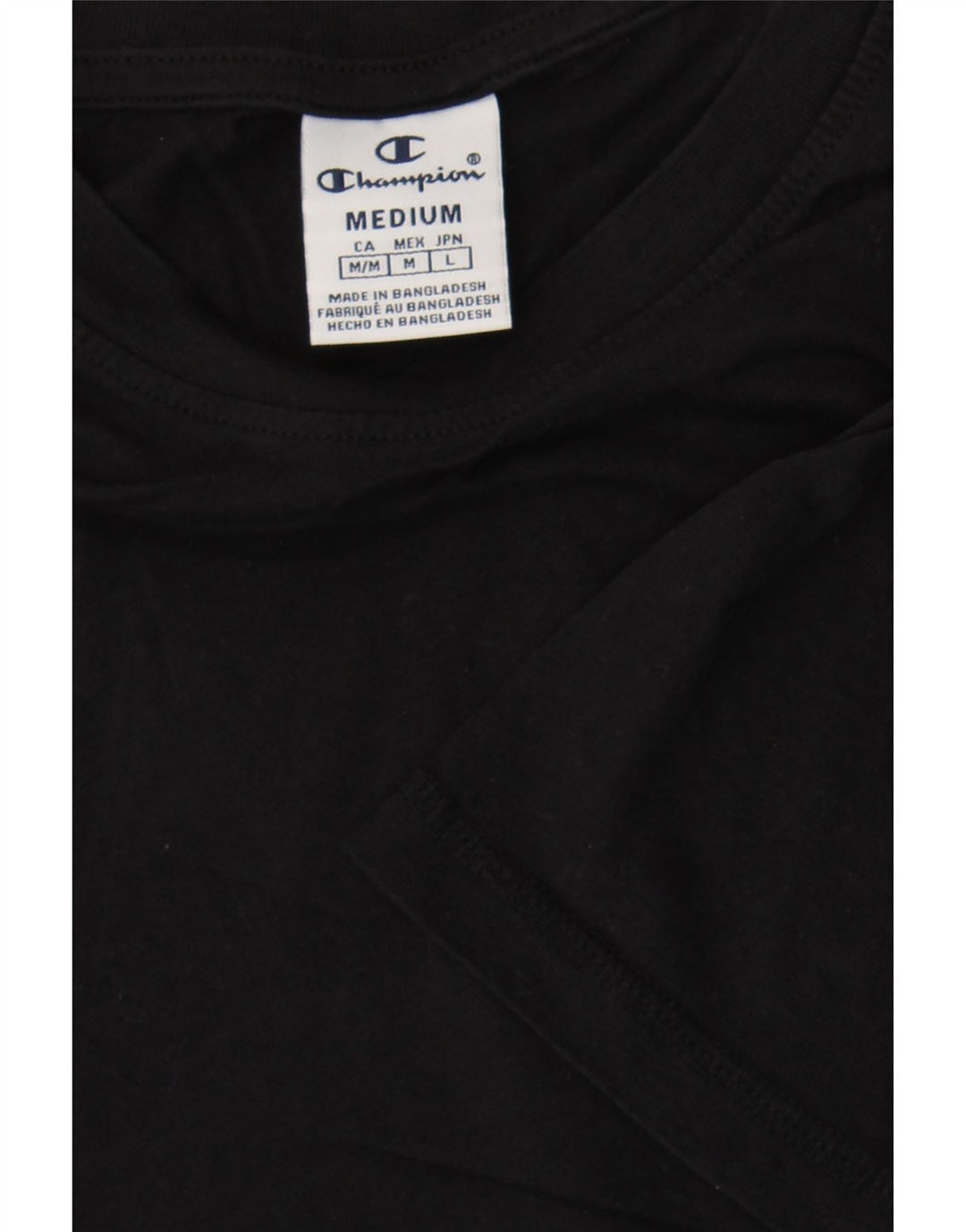 CHAMPION Womens Crop Graphic T-Shirt Top UK 12 Medium Black Vintage Champion and Second-Hand Champion from Messina Hembry 