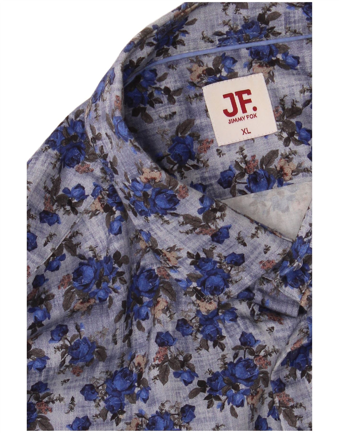 VINTAGE Mens Shirt XL Blue Floral