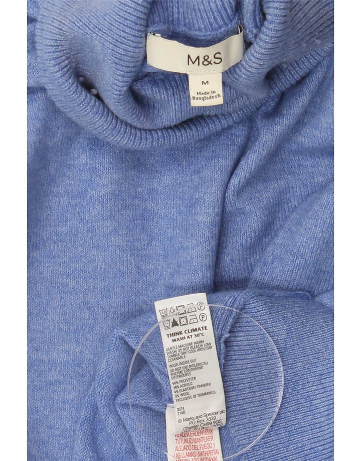 Marks & Spencer Pull Col Roulé Homme Bleu Moyen Polyester