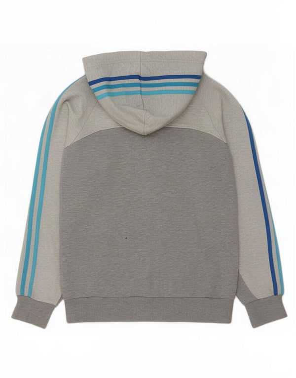 Adidas Pull à capuche zippé pour homme Petit coton moucheté gris