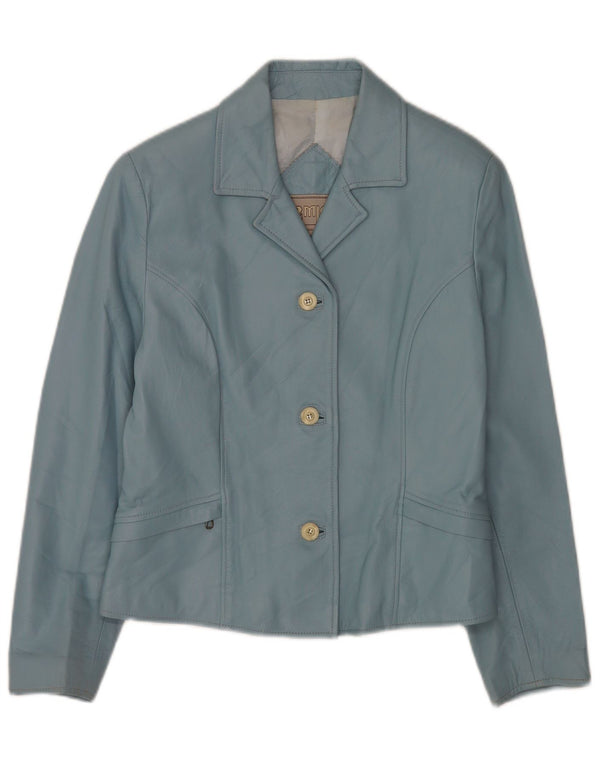 Veste blazer en cuir à 3 boutons pour femme Michel IT 42 Bleu moyen