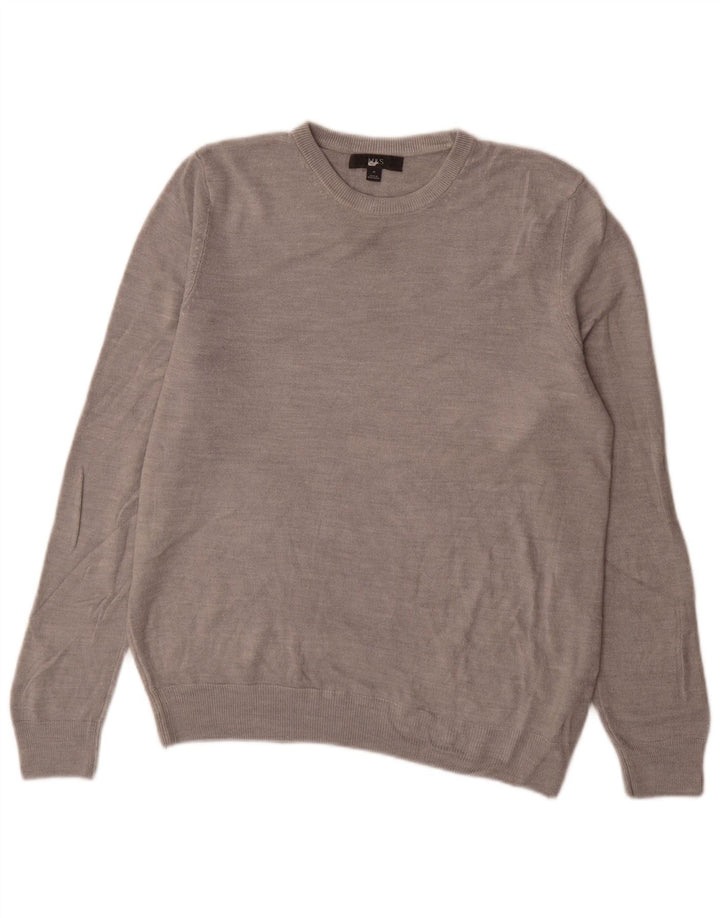Marks & Spencer Pull Col Ras du Cou Homme Gris Moyen Acrylique