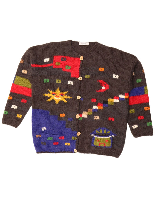 Premode Cardigan surdimensionné graphique pour femme UK 18 XL Gris géométrique