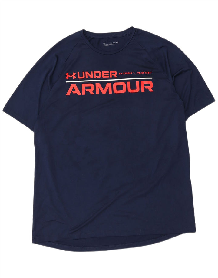 UNDER ARMOUR T-shirt graphique pour homme XL Bleu marine Polyester