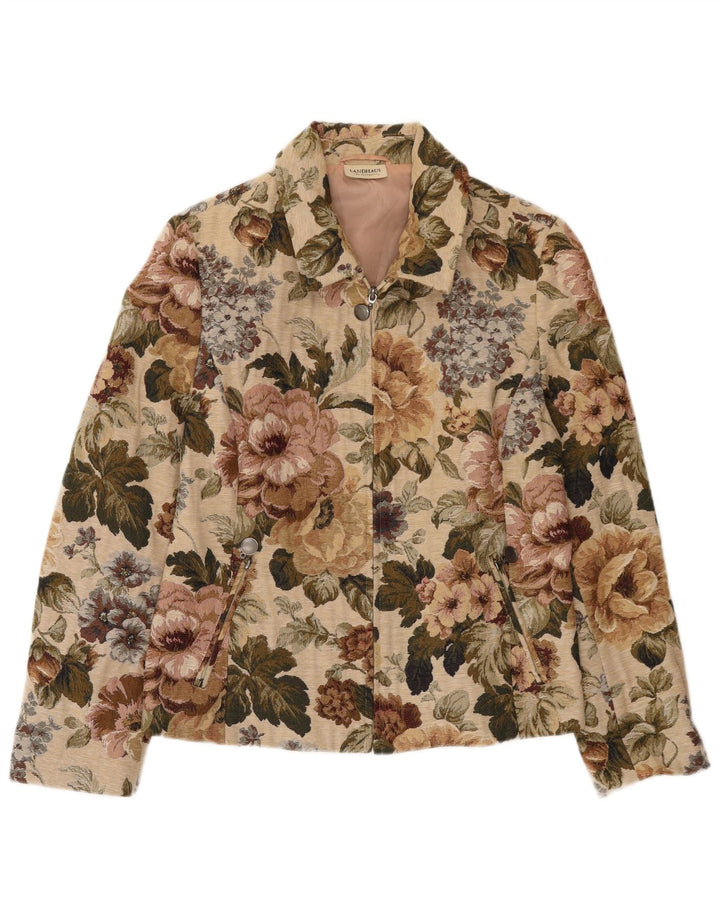 Landhaus Veste Blazer Zippée Femme EU 40 Polyester Floral Beige Moyen