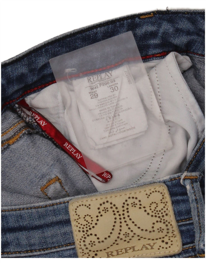 Replay Jean Slim Femme W29 L30 Bleu Coton