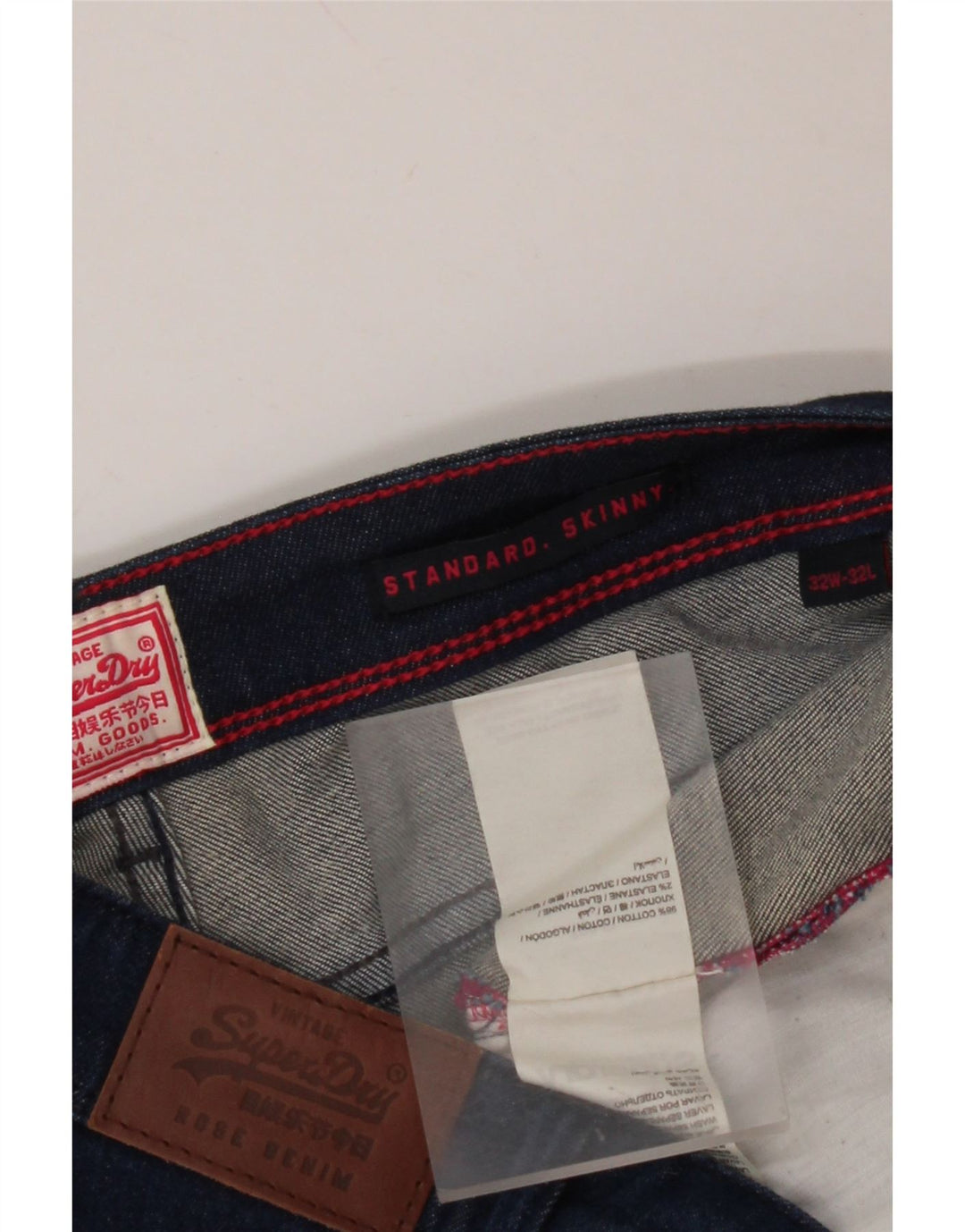 SUPERDRY Jean Skinny Coupe Standard Femme W32 L28 Bleu Coton