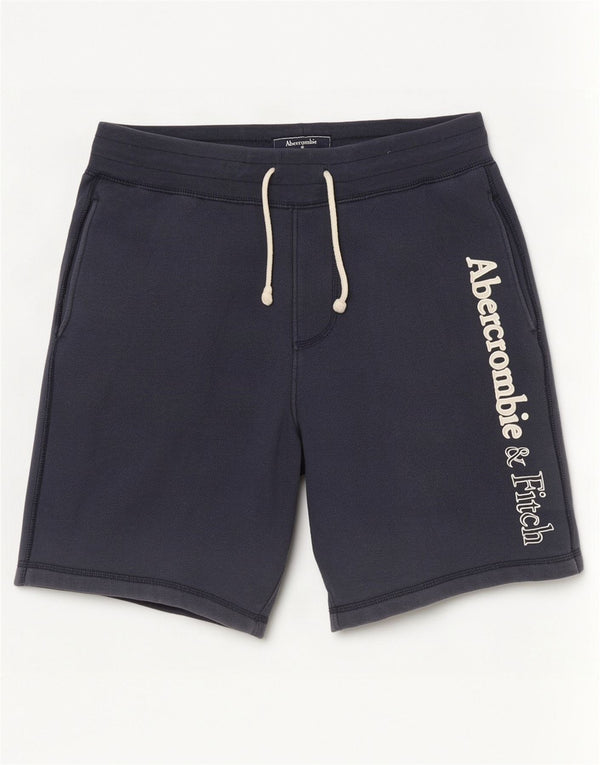 Abercrombie & Fitch Short de sport graphique pour homme Petit coton bleu marine