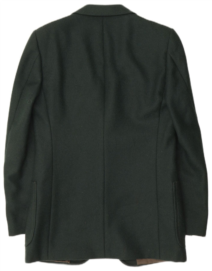 Facis Veste Blazer 2 Boutons Homme UK 36 Petite Laine Verte