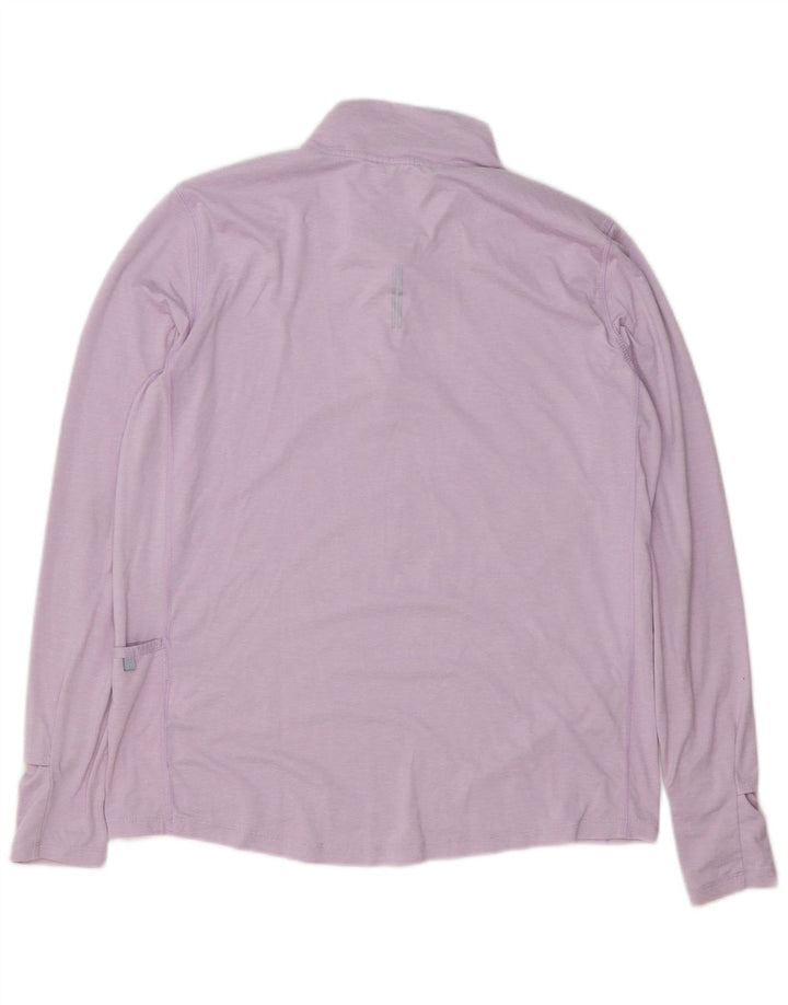 Nike Haut de survêtement Dri Fit à col zippé pour femme UK 14 Violet moyen