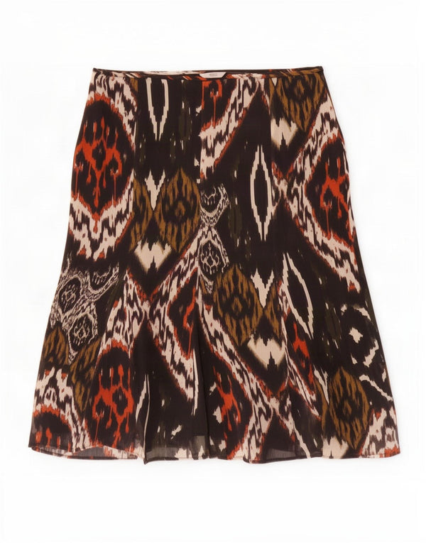 Marks & Spencer Jupe mi-longue pour femme UK 18 XL W38 Noir Ikat Polyester