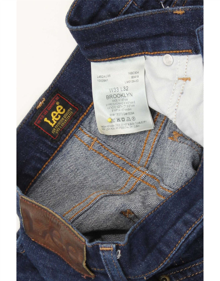 Lee Jean Droit Brooklyn Femme W33 L29 Bleu Marine Coton