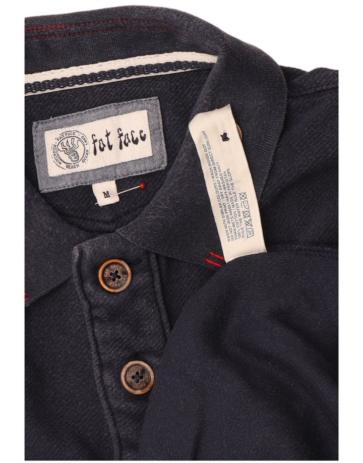 Fat Face Polo à Manches Longues Homme Bleu Marine Moyen Coton