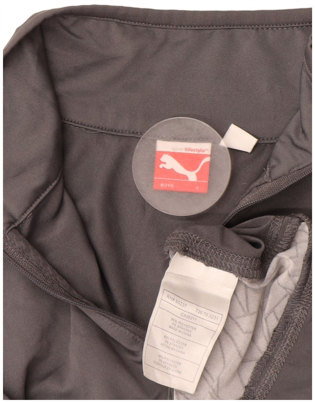 PUMA Haut de survêtement à col zippé pour garçon 11-12 ans Grand Gris